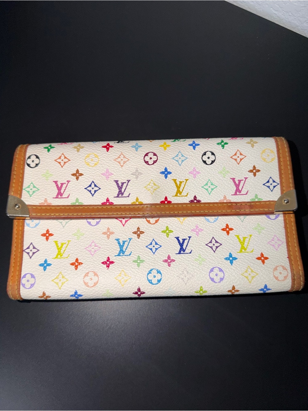 Louis Vuitton Takashi Murakami Multicolor White Wallet